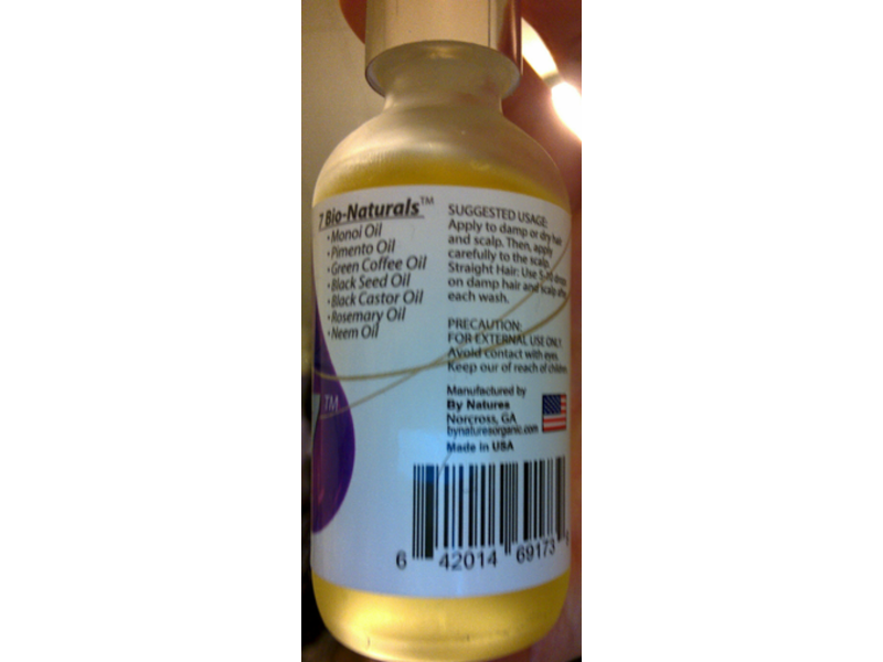 By Natures Bio7 Hair Growth Oil, 2 fl oz/59 mL