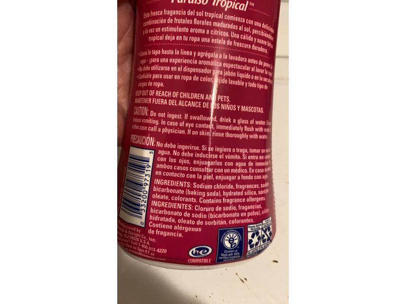 Arm & Hammer Clean Scentsations In-Wash Freshness Booster, Tropical Paradise, 24 oz/710 mL