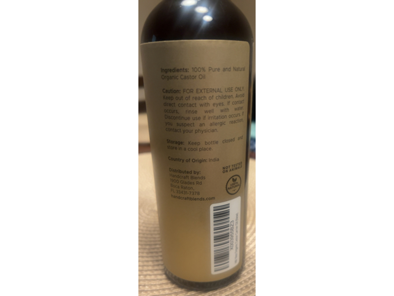 Handcraft Blends 100% Pure & Natural Organic Castor Oil, 16 fl oz/473 mL