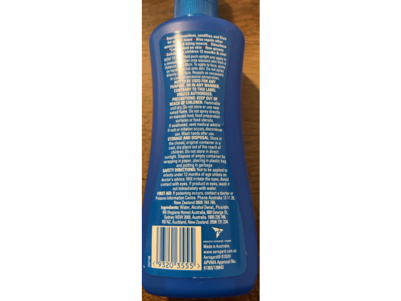 Aerogard Odourless Protection Insect Repellent Spray, 175 mL