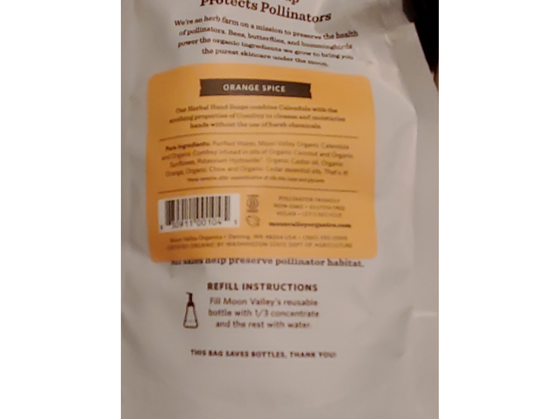 Moon Valley Foaming Herbal Hand Soap, Organic Calendula, Oranic spice,10.7 fl oz/316 .4 mL