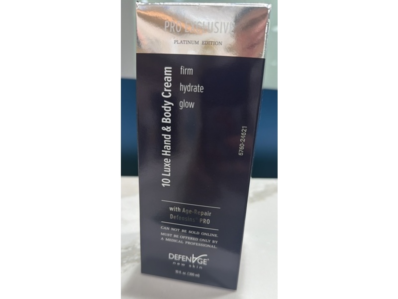 Defenage Pro Exclusive 10 Luxe Hand & Body Cream, 10 fl oz/300 mL