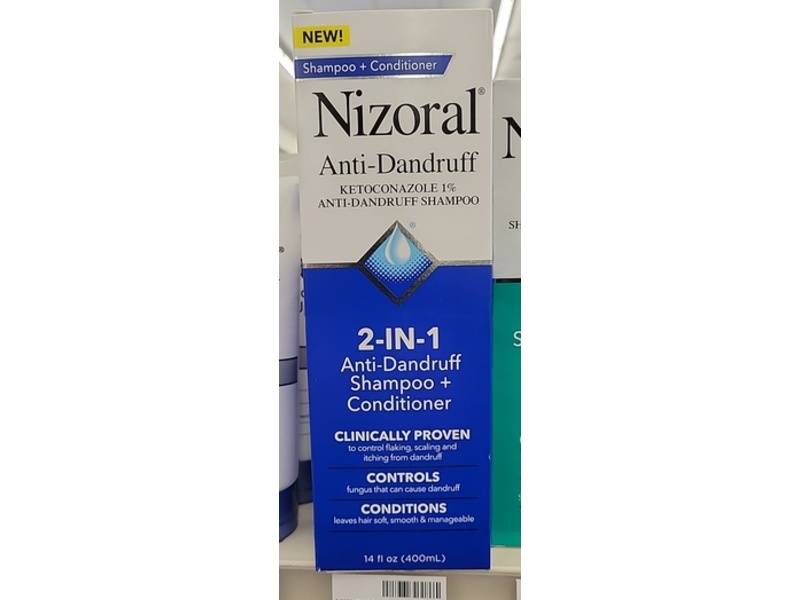 Nizoral 2-in-1 Anti-Dandruff Shampoo + Conditioner, Ketoconazole 1%, 14 fl oz/400 mL