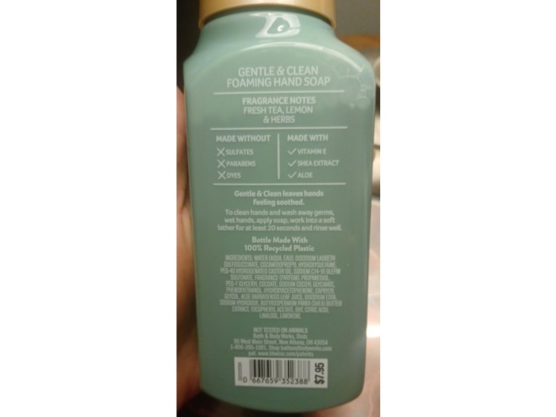 Bath & Body Works Return To Yourself Gentle & Clean Foaming Hand Soap, White Tea & Sage, 8.75 oz/259 mL