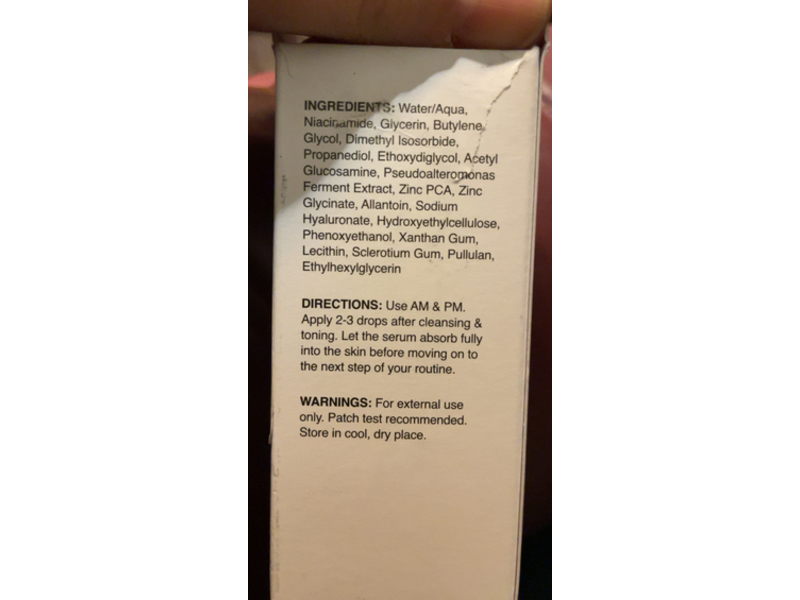 Minimalist Niacinamide 10% Face Serum, Matmarine, Zinc & Acetyl Glucosamine, 1 fl oz/30 mL