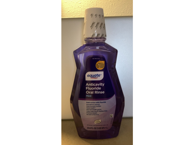 Equate Anticavity Fluoride Oral Rinse, Mint, 33.8 fl oz/1 L