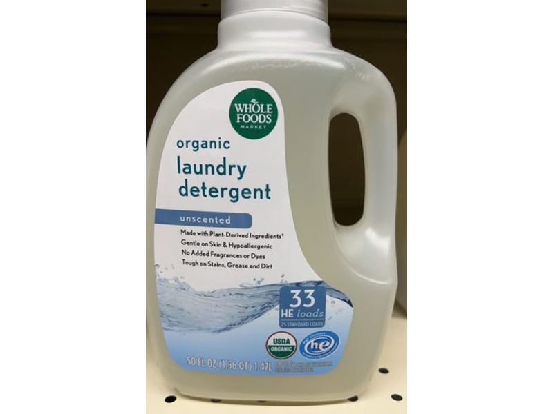 Whole Foods Market Organic Laundry Detergent, Unscented, 33 Loads, 50 fl oz/1.47 L