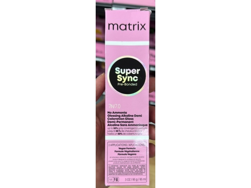 Matrix Super Sync Glossing Alkaline Demi Coloration, 7N/7.0, 3 oz/85 g, 2 Applications
