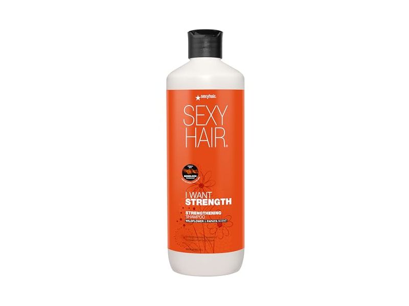 SexyHair I Want Strength Strengthening Shampoo, Wildflower & Papaya Scent, 33.8 fl oz/1 L