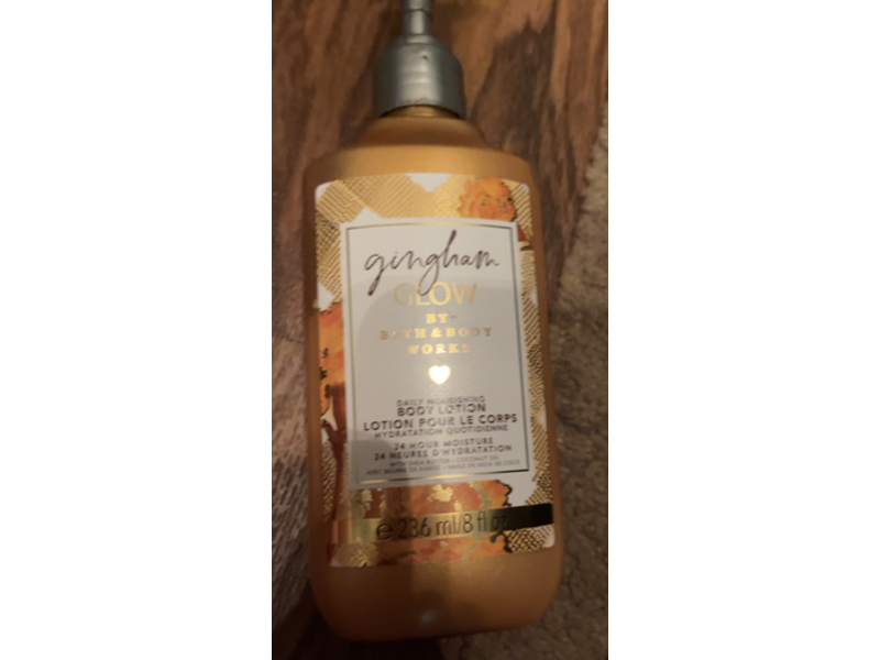 Bath & Body Works Gingham Glow Body Lotion, Shea Butter+Coconut Oil, 8 fl oz/236 mL