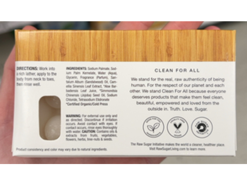 Raw Sugar Eco Body Bar, Santal + Caffeine, 5 oz/142 g