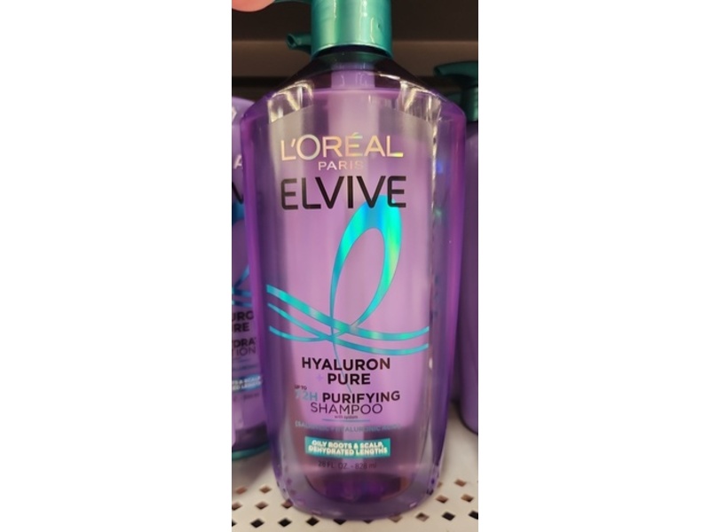 L'Oreal Paris Elvive Purifying Shampoo, Hyaluronic Acid, 28 fl oz/828 mL