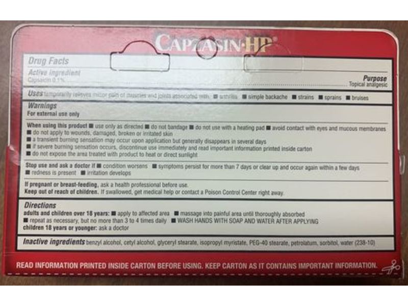 Capzasin Hp Arthritis Pain Relief Creme, 1.50 oz/42.5 g