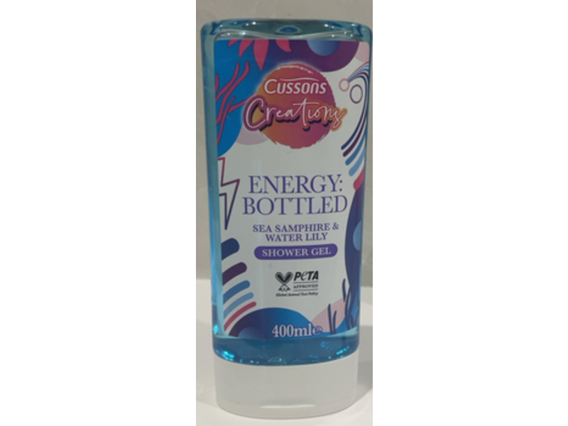 Cussons Creations Energy Bottled Shower Gel, Sea Samphire & Water Lily, 400 mL