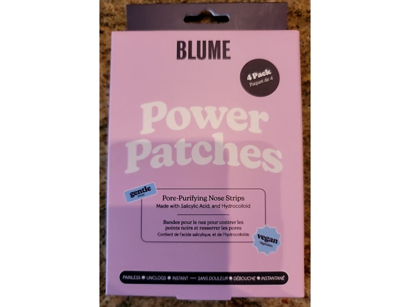 Blume Power Pimple Patches Pore-Purifying Nose Strips, Salicylic Acid & Hydrocolloid, Pack Of 4