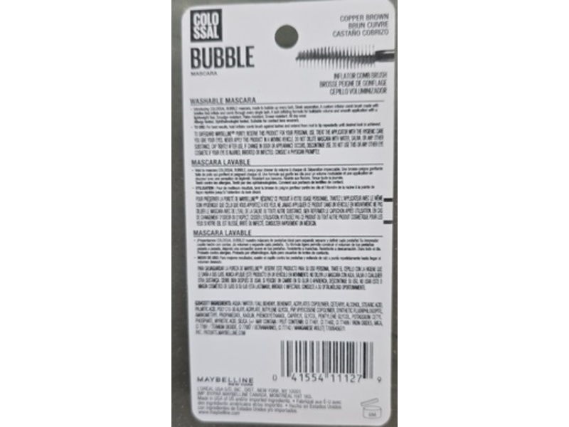 Maybelline The Colossal Bubble Mascara, Copper Brown, 0.33 fl oz