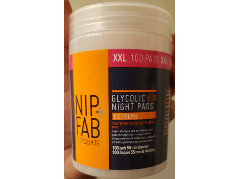 Nip + Fab Exfoliate Glycolic Fix Night Pads, Extreme, 100 Count