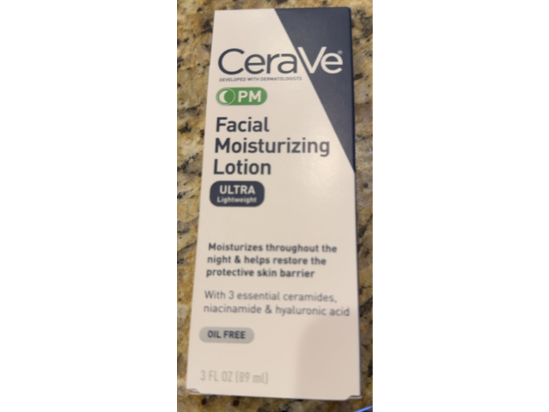 CeraVe PM Facial Moisturizing Lotion, 3 fl oz/89 mL