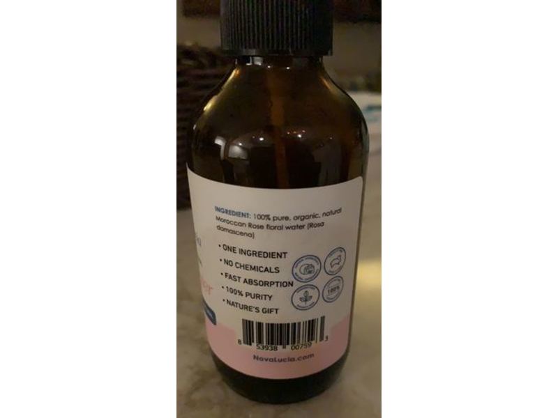 Nova Lucia 100% Pure & Natural Rose Water, 4 fl oz/118 ml