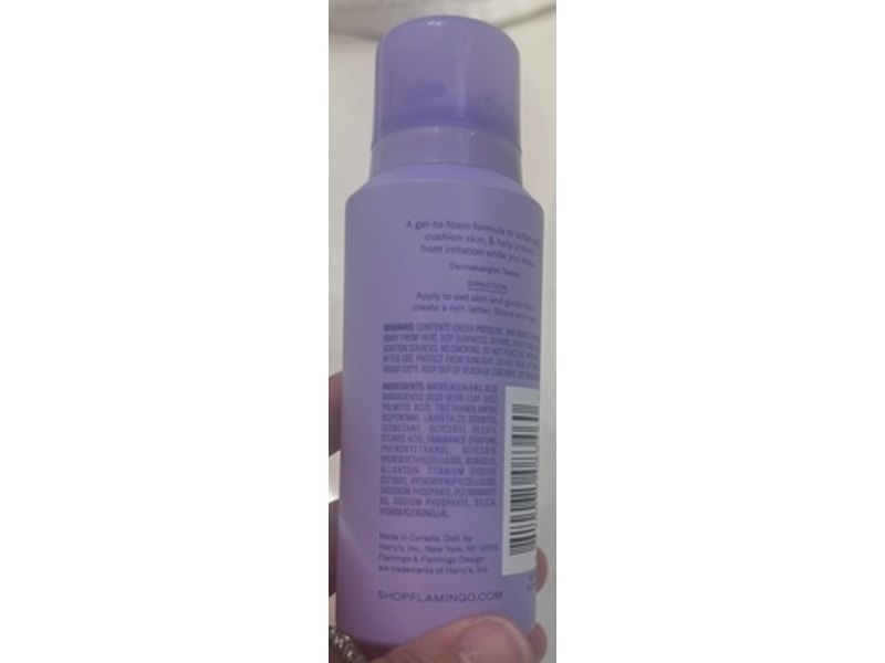 Flamingo Foaming Shave Gel, Iris & Cedarwood, 2 oz/57 g