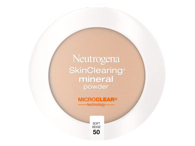Neutrogena Skin Clearing Mineral Powder, Soft Beige 50, 0.38 oz/11 g