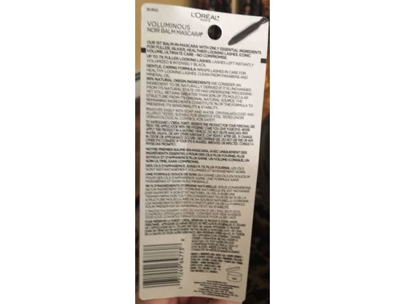 L'Oreal Paris Voluminous Noir Balm Mascara, 980 Black, 0.26 fl oz