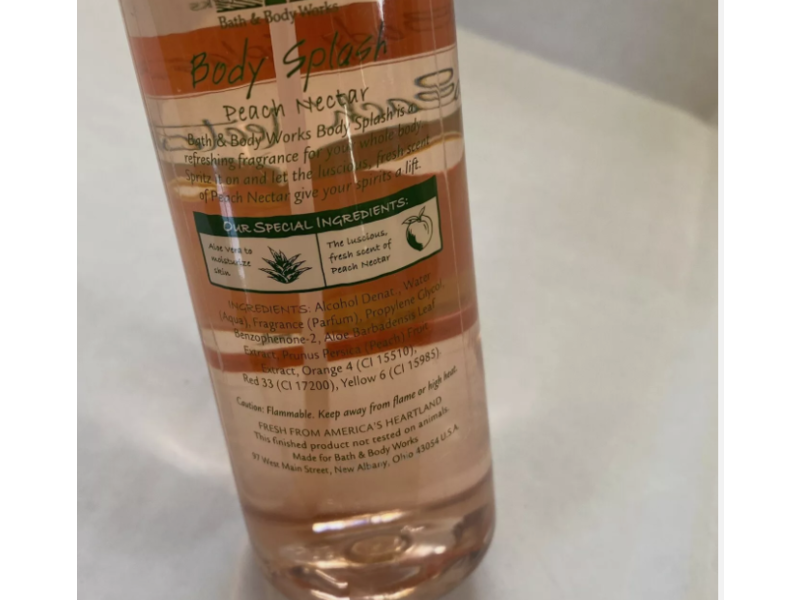 Bath & Body Works Peach Nectar Body Splash with Aloe Vera, 8 fl oz/236 mL