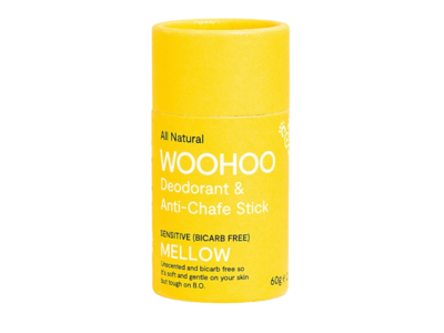 Woohoo Nautral Deodorant & Anti Chafe Stick, Mellow, 2.12 oz/60 g