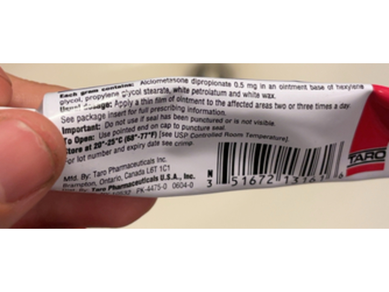 Alclometasone Dipropionate Ointment, 0.05%, 15 g, Taro (Rx)