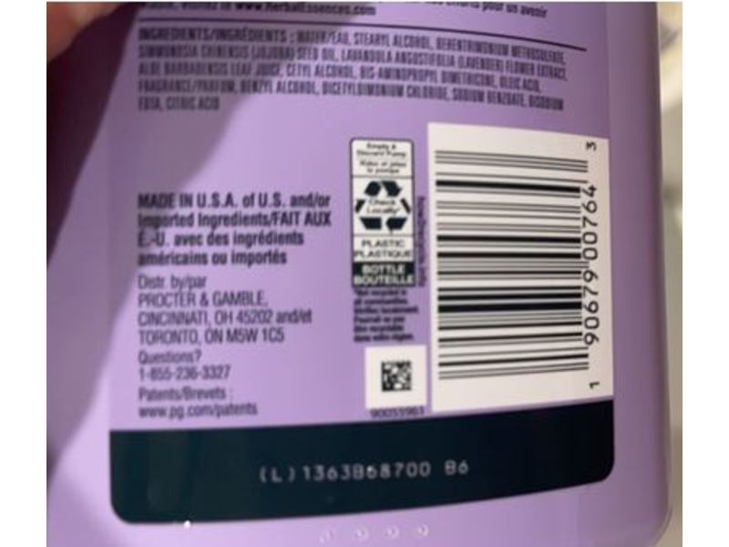 Herbal Essences Curls Conditioner, Jojoba Oil & Lavender, 29.2 fl oz/865 mL