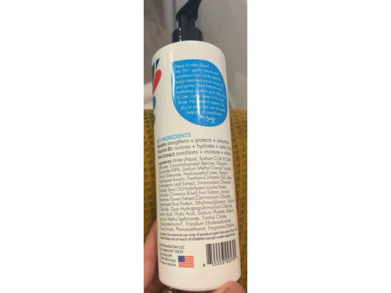 SoCozy Kids 3 In1 Shampoo + Conditioner Wash, 16 fl oz/473 mL