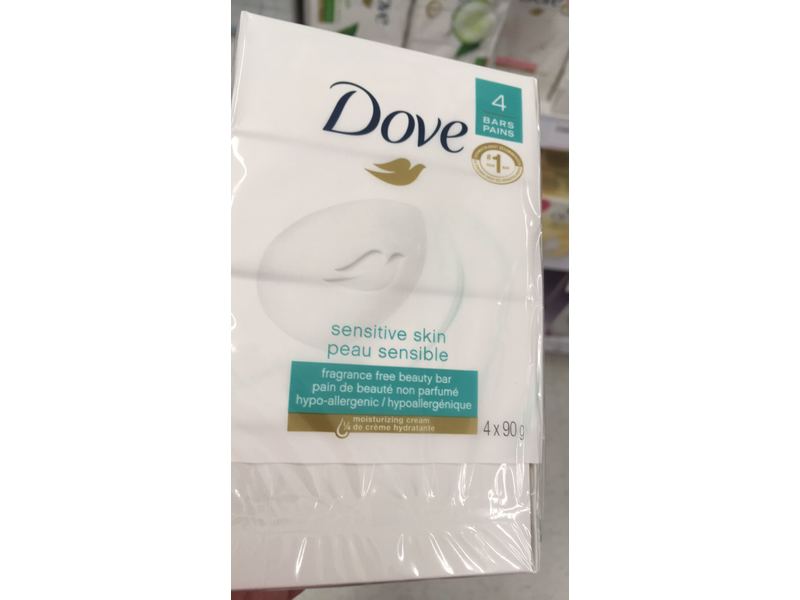 Dove Sensitive Skin Beauty Bar, 4 x 90 g