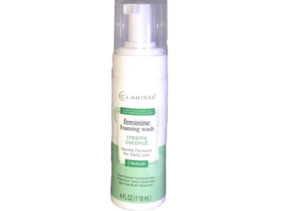 Clarisse Refresh Feminine Foaming Wash, Creamy Coconut, 4 fl oz/118 mL