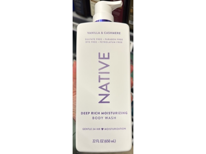 Native Deep Rich Moisturizing Body Wash, Vanilla & Cashmere, 22 fl oz/650 mL
