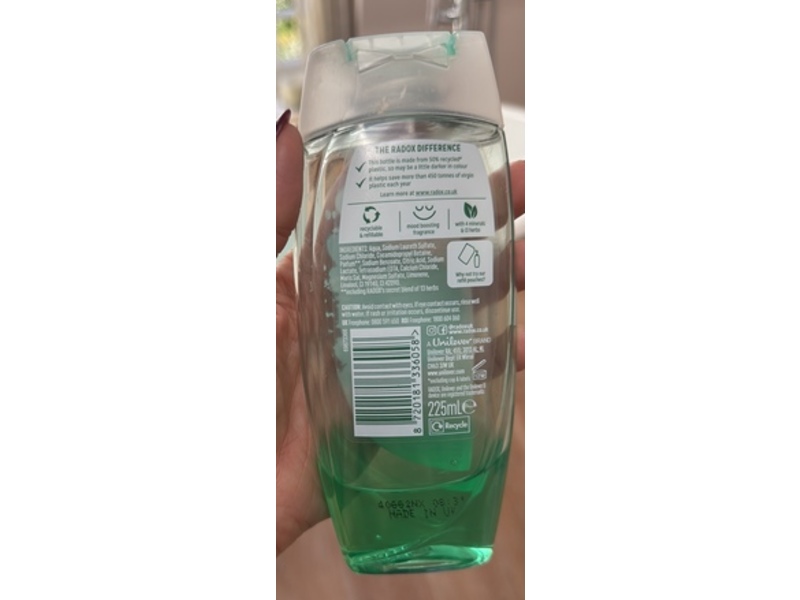 Radox Therapy Feel Refreshed Shower Gel, Eucalyptus & Citrus Scent, 225 mL