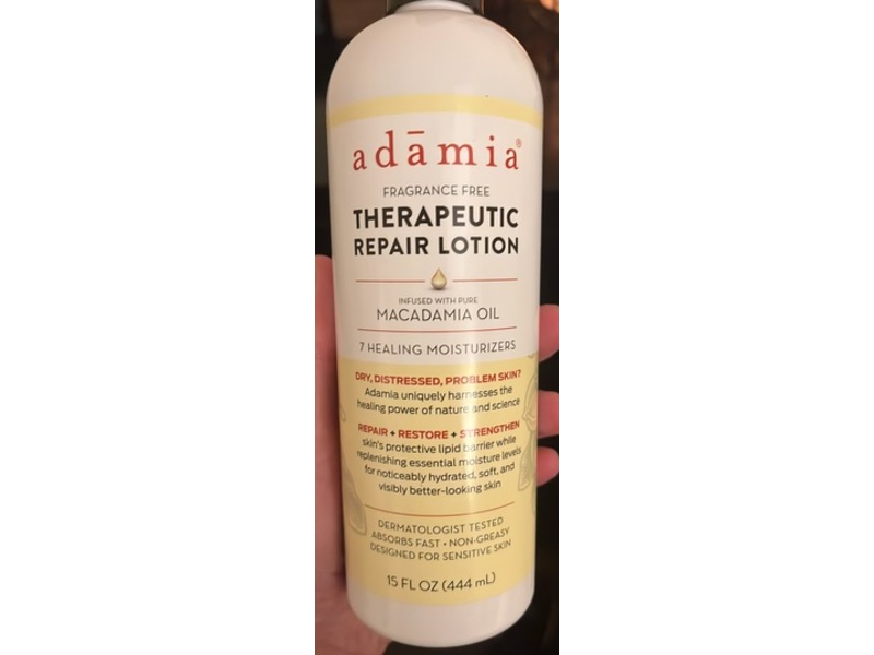 Adamia Therapeutic Repair Lotion, Macadamia Oil, Fragrance Free, 15 fl oz/444 mL