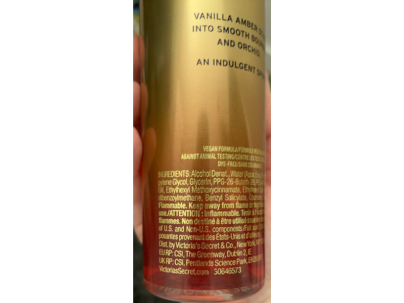 Victoria's Secret Fragrance Mist, Vanilla Amber Bourbon, 8.4 fl oz/250 mL
