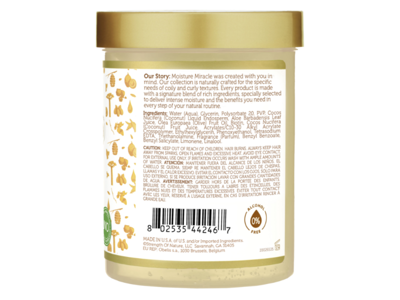 African Pride Moisture Miracle Hydrate & Hold Curl Defining Gel, Aloe & Coconut Water, 18 oz/510 g