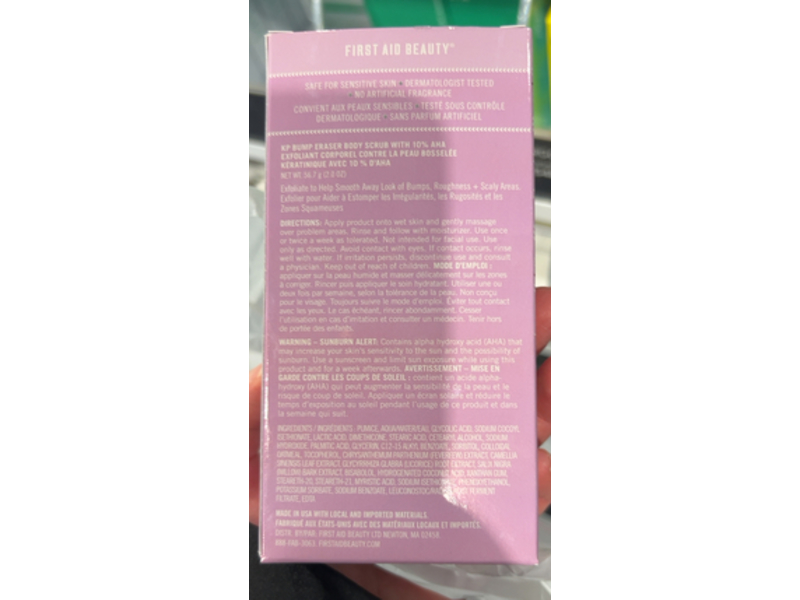 First Aid Beauty Smooth Summit Bump Eraser Body Scrub, 10% AHA, 2 oz/56.7 g