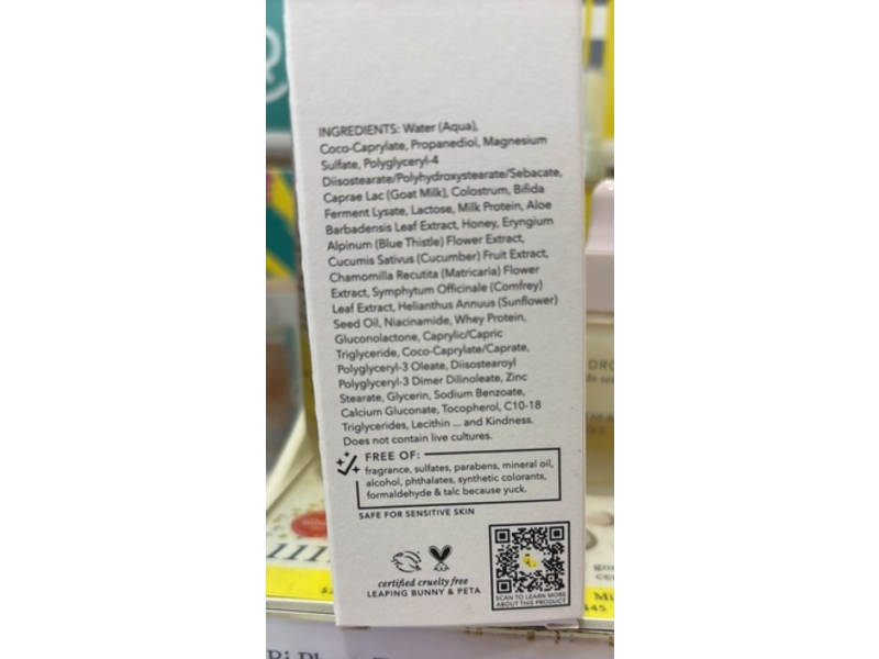 Beekman 1802 Daily Moisturizer Bloom Cream, Goat Milk + Niacinamide, Milk Postbiotic, 1.69 fl oz/50 mL