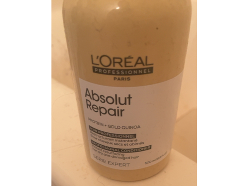 L'Oreal Professionnel Absolut Repair Conditioner, Protein + Gold Quinoa, 16.9 fl oz/500 mL
