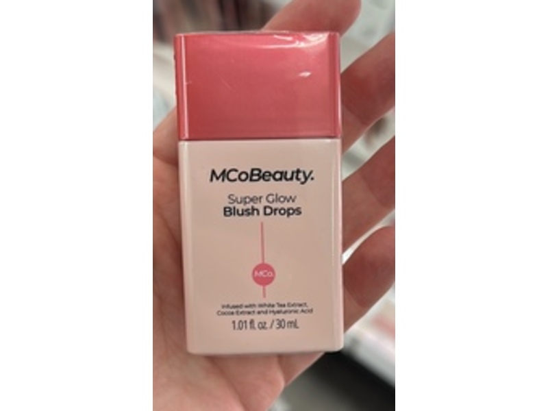 MCoBeauty Super Glow Blush Drops, Rosy, 1.01 fl oz/30 mL