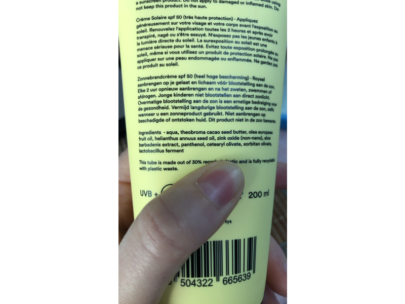 Ray Face & Body Sunscreen, SPF 50, 200 mL