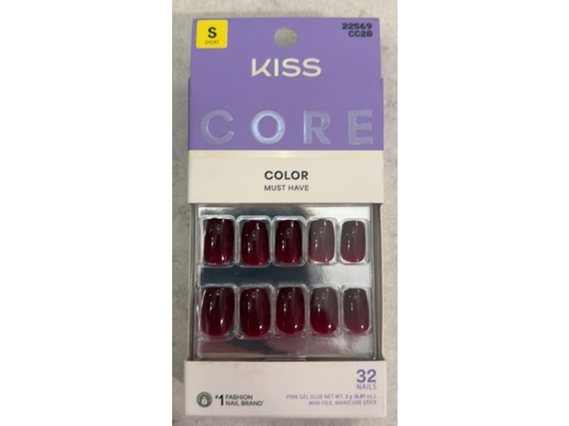 Kiss Core Color Press On Nails, Sprightly, Short, 32 Count