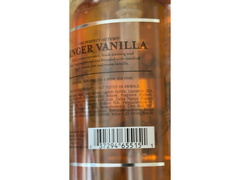 Bath & Body Works The Perfect Autumn Ginger Vanilla Hand Soap, 12 fl oz/355 mL
