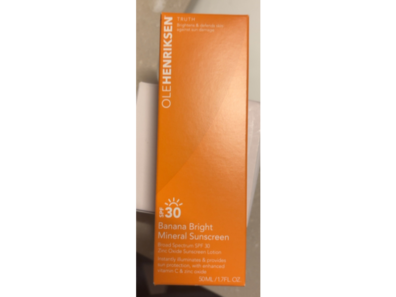 Olehenrisken Banana Bright Mineral Sunscreen, SPF 30, 1.7 oz/ 50 mL