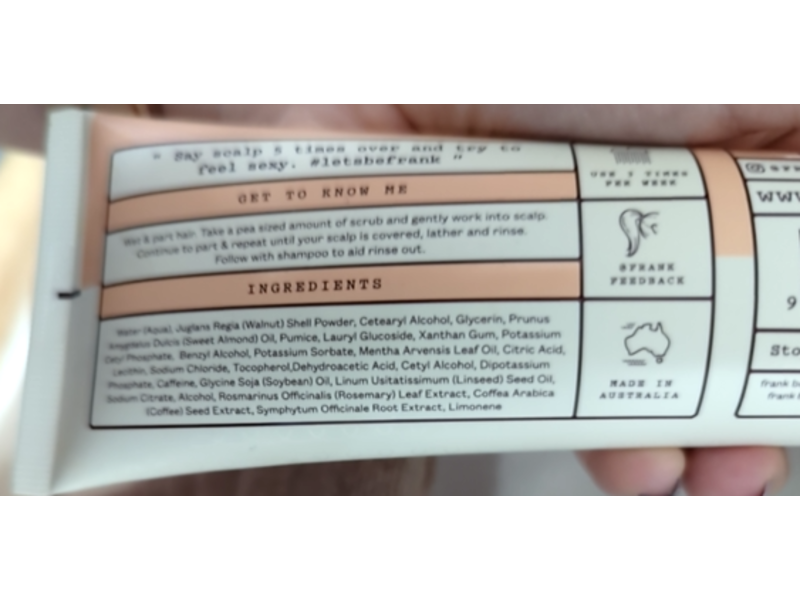 Frank Body Caffeinated Scalp Scrub, 4.22 fl oz/125 mL