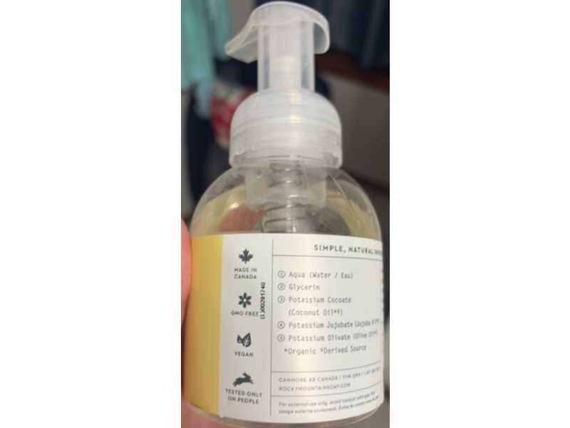 Rocky Mountain Soap Co Foaming Wash, Scent Free, 8.1 fl oz/240 mL