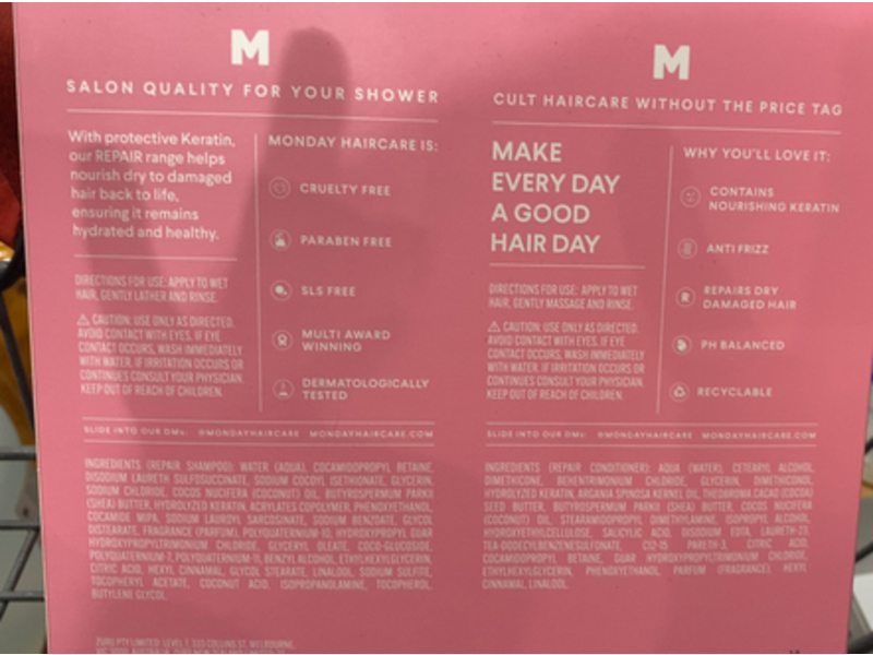 Monday Repair + Keratin Shampoo & Conditioner, 30 fl oz/887 mL