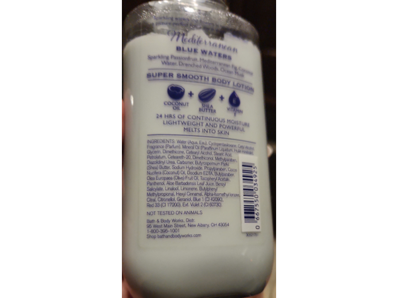 Bath & Body Works Mediterranean Blue Waters Body Lotion, 8 fl oz/236 mL